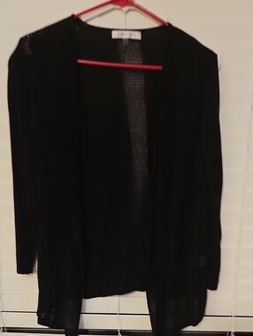 august silk Black Open-Front Lightweight Cardigan